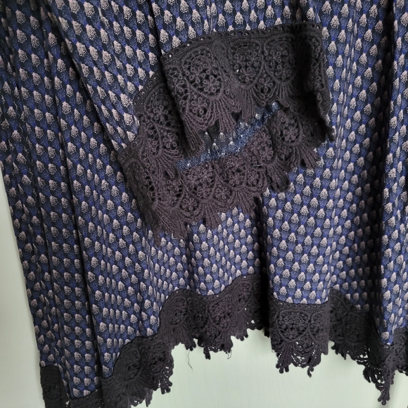 Navy Patterned Mini Dress - Picture 4 of 7